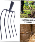 Heavy Duty Farm Grass Fork Multi Functional Manure Tool with five point design for farming and yard cleanup.
