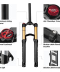 Beefy 20 And 24 Inch Mountain Bike Suspension Air Fork with 32mm Stanchions and 28.6mm Steerer, showing air chamber and lockout details
