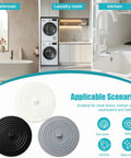 Six Inch Silicone Tub Stopper Five Pack Flat Suction Drain Plug That Locks Smooth As Silk For Bathtub Or Kitchen Sink Foul Odor Blocked Heavy Duty Rinse Ready Cover White Grey Black displayed in bathroom, laundry room, and kitchen.