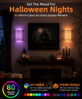 EZVALO Battery Operated Wall Sconce, Pleated Shades Wireless Wall Sconces Set of Two with Remote, colorful ambient lighting for Halloween.
