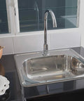 Drop In One Hole Kitchen Sink Kit, Single Bowl, Brushed Stainless Steel, 15 Inch Square, 20 Gauge 304 Stainless, kitchen installation