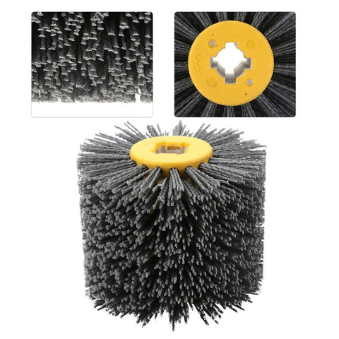 Wire Brush Wheel For Burnishing And Polishing, 240 Grit Brushing Tool with 19mm Center Hole and 120mm Diameter, Black Finish