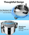 Powerhouse 1800W High Speed Grain Mill Grinder with cut-resistant lid and aluminum handle for safety and durability