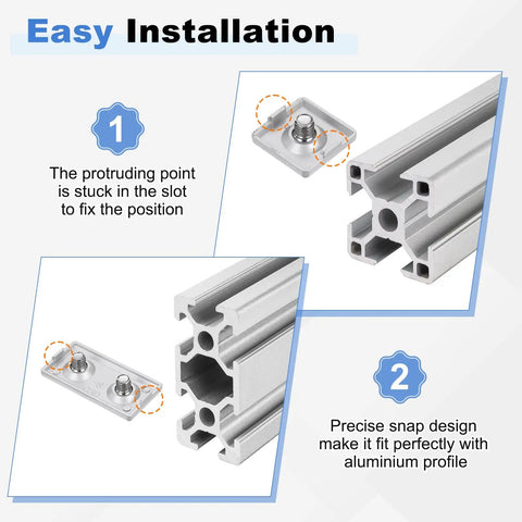 4 Pcs Zinc Alloy 3030 T Slot Aluminum Profile End Caps Eu Standard 30 X 30 Millimeter Cover With M8 Screws Silver Tone installation guide