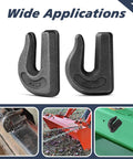 Two HANDRERLEE weld-on chain grab hooks, 3/8 in G70 forged steel, for tractors and trailers — front view