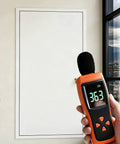 Straight Up Heavy Duty Soundproof Access Panel With No Sweat Flush Mount Install Rock Solid Aluminum Build Double Shield Noise Control Smooth Fit For Ac Ducts Plumbing Runs And Mechanical Wall Cavities in a modern interior.