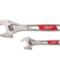 Beefy Heavy Duty Adjustable Wrench Set With 6 And 10 Inch Jaws Smooth Adjustment Screw Non Slip Parallel Jaws Ergonomic Chrome Handles