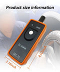No Fuss Slick TPMS Relearn Tool And Tire Pressure Sensor Reset Adapter Compatible With Most GM Vehicles EL50448 size dimensions on display.