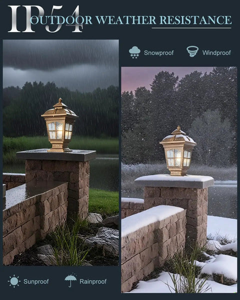 Antique Bronze Outdoor Post Light 2 Pack IP54 Weatherproof Post Lamps For Patio in various weather conditions