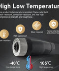 Heat-resistant Ten Pack M12 4 Pin A Code Female Industrial Aviation Connector Waterproof IP67 -40C to 105C