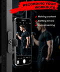 Magnetic Gym Phone Holder With Alloy Base And Joint, 360 Degree Adjustable, holds phone on gym equipment during workout