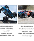 Traxxas Compatible Center Drive Shaft Splined Universal Steel CVD Driveshaft For REVO 3.3 Summit E REVO 2.0 T MAXX RC Cars Adjustable Front 3.11 To 3.62 Inches And Rear 5.08 To 6.3 Inches High Performance Drivetrain Upgrade Blue installed on RC truck
