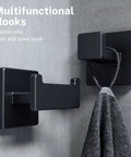 Matte Black Bathroom Accessories Set Five Piece Wall Mounted Hardware Kit Built To Last In 304 Stainless Steel Rustproof Towel Bar Rack