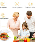 Family cooking with 100 Pack Clear Hinged Plastic Food Containers With Lids For Cake Slices Cookies Pasta Sandwiches And Salads