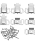 4-Pack Silver Iron Roller Wheel Latches for Cabinets and Drawers with mounting screws, versatile hardware for doors.