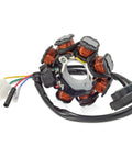 GY6 8 Pole AC Stator Ignition With Copper Windings 5 Wires 150cc Capacity Direct Replacement for Scooters, ATVs, Go Karts.