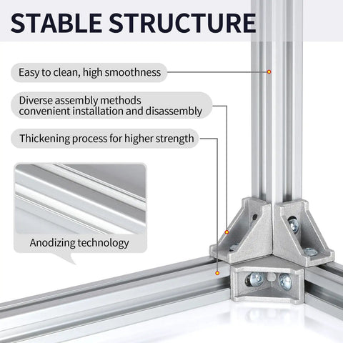 Eight Pack 400mm 2020 Aluminum T Slot Extrusion Rails European Standard Anodized Linear Rails for DIY projects shown in use