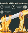 Cord Hider Kit With 113 Inch Cable Covers For Wires On The Wall, showing flame retardant feature with PVC material and fire symbols