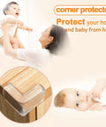 Baby Proofing Corner Guards Set, 16 Pack Clear Edge Bumpers For Tables And Furniture shown on table corner