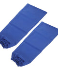 Heavy Duty Flame Resistant Welding Sleeves 21 Inch Blue Cotton Arm Guards with elastic cuffs for spark protection.