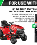 Red lawn tractor compatible with 42 Inch Mower Blades Replacement For 942-04308 942-04308A 942-04312 Heavy Duty High Lift