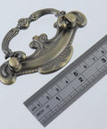 Six Pack Bail Pull Handles For Vanities And Cabinets 3.66 Inch Total Length Zinc Alloy Drawer Pulls shown with ruler