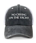 No Crying On The Yacht Hat For Grandpa An Adjustable Cool Cap With Color Variety For Outdoor Adventures Photos And Daily Errands Buckle Back Closure Comfortable Fit And Classic Dad Style on display