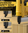 Advanced safety nose on Badass 2-In-1 Cordless 18 Gauge Brad Nailer And Stapler for secure, controlled firing.