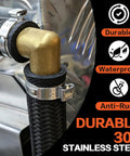 Awesome Ear Hose Clamp Kit With Cool Tools For Quick Fixes And Tough Jobs To Keep Your Car Engine Running Smooth And Safe All The Way Down The Road Today. 304 stainless steel ear hose clamp on black braided hose