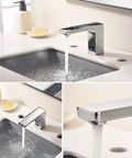 Electric Automatic Touchless Bathroom Sink Faucet With Hot And Cold Mixer, Sensor Hands Free Water Tap, Control Box Included