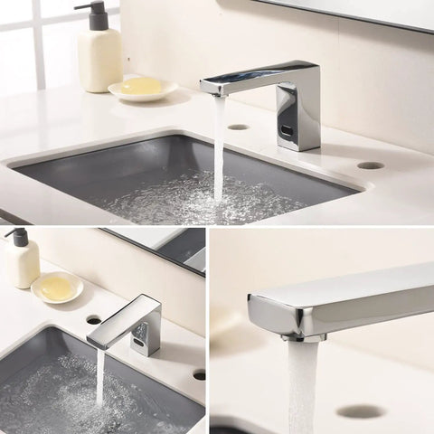 Electric Automatic Touchless Bathroom Sink Faucet With Hot And Cold Mixer, Sensor Hands Free Water Tap, Control Box Included
