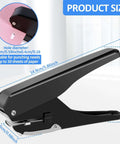 Heavy Duty Metal Slot Hole Punch Handheld Paper Punch For ID Cards And PVC Cards with size details and oval hole example