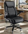 600Lbs Big And Tall Heavy Duty Office Chair With 5D Flip Arms Pocket Spring Cushion High Back Ergonomic Desk Chair With Lumbar Support Dual Rubber Wheels Extra Plush Padding For All Day Comfort in an office setting
