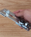 Secure Your Sectional Couch With These Badass Heavy Duty Metal Sofa Connectors And Furniture Joint Clamps To Lock Every Piece In Place And Stay Straight Up Tough Daily, close-up of metal connector.