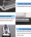 4 Pack Magnetic Card Holder Base For Trading Cards Display Stand Protector Case Base, clear acrylic with tilt angle design