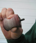 Person holding an abrasive attachment for Woodworking Sanding And Polishing Motor With Dual One Sixteenth To Three Eighths Inch Chucks