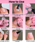 Step-by-step guide for All In One Polygel Toe Nail Kit With UV Light, Includes 3 Color Polygel 15ml Each, for DIY salon results.