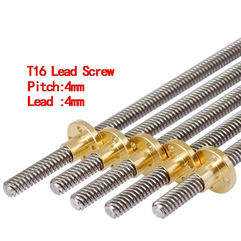 Hella Smooth T16 Trapezoidal Lead Screw Paired With Quality Brass Nut Featuring Four Millimeter Pitch For 3D Printers