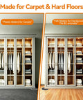 Heavy Duty Furniture Sliders With Lever Lift Tool, 12 Piece Multi Surface Moving Kit For Carpet Hardwood Floors, showing slides for carpets and hard floors.
