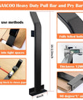 Beefy Pro Grade 4 In 1 Laminate And Vinyl Flooring Installation Kit featuring heavy-duty pull bar, dimensions and usage methods shown