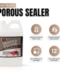 64 Oz Impregnating Stone Sealer All In One With Stain Guard For Granite Marble Quartzite Tile And Grout Protects Bottle