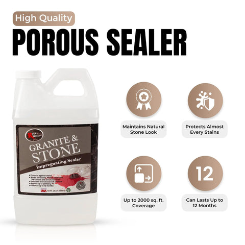 64 Oz Impregnating Stone Sealer All In One With Stain Guard For Granite Marble Quartzite Tile And Grout Protects Bottle