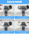 Installation steps of Two Pack Clear Acrylic Faucet Handles Replacement Kit For Tub And Shower Knobs with easy instructions