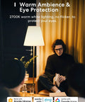 Person reading under lamp with warm light from Smart WiFi LED Bulb Dimmable A19 E26 Warm White 2700K, 810 Lumens, 2 Pack