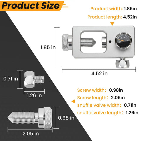 High Pressure Valve Adapter For Scuba And Paintball Fill Stations Perfect PCP And HPA Tank Connector dimensions diagram