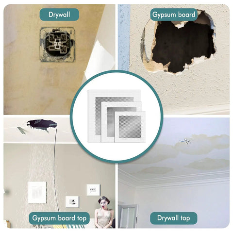 Self Adhesive Drywall Patch Kit For Holes And Cracks, 4 Inch, 6 Inch, And 8 Inch Mesh Wall Repair Patches, Perfect For Ceilings And Plasterboard, 12 Pack