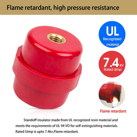 UL Recognized SM40 insulator, flame retardant, 7.4 kV rated, part of Heavy Duty 10 Inch Copper Ground Bar Kit With 900A Grounding Busbar
