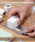 User guiding Straight To Point Color Handheld Printer For Paper And Cardstock With Guided Edge Ruler for neat labeling crafts.