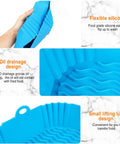 Two Pack 8 Inch Square Silicone Air Fryer Liners Reusable Inserts For 4 To 7 Qt Ovens Thick 67 Mil Food Grade Silicone Blue Design