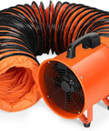 12 Inch Industrial Blower Fan High Powered 3200 CFM Portable Exhaust Fan with 27 Foot Flexible Hose and 15 Foot Cable for Construction
